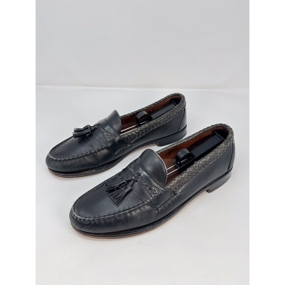 Allen Edmonds Mens Shoes Black Maxfield Leather Slip On Penny Loafer US 10.5 B main image 9